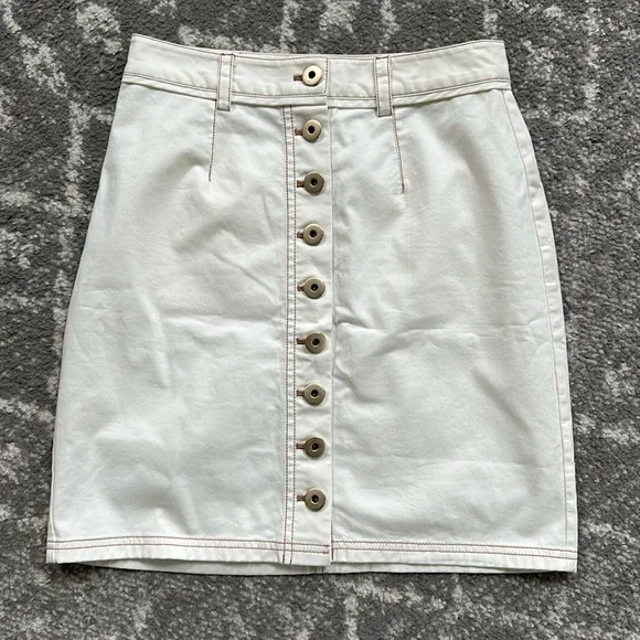 Kate Spade button down ivory white mini skirt - Picture 3 of 13